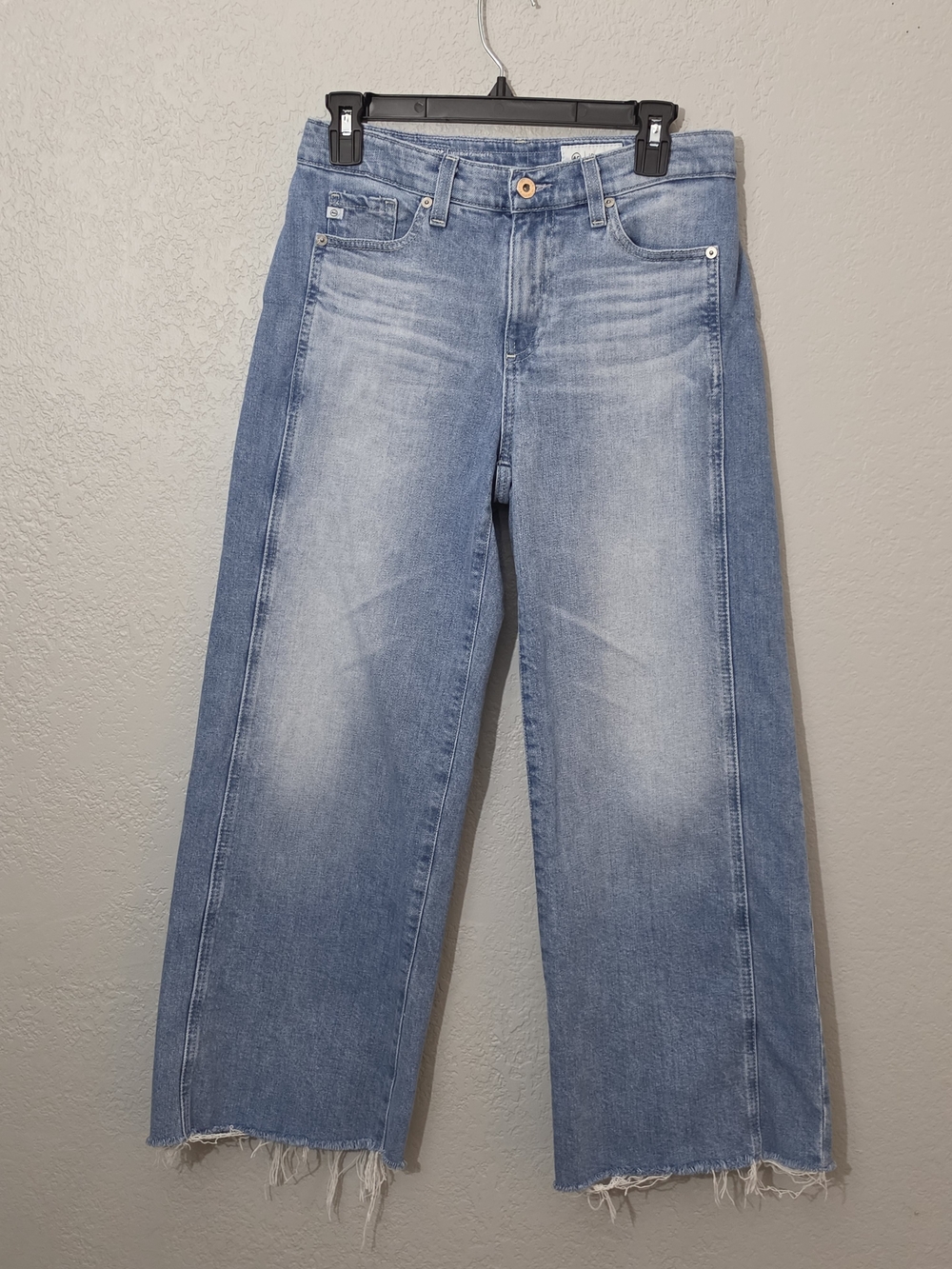 Adriano Goldschmied Saige Wide Leg Crop Jeans Mid Rise Light Wash Women 25